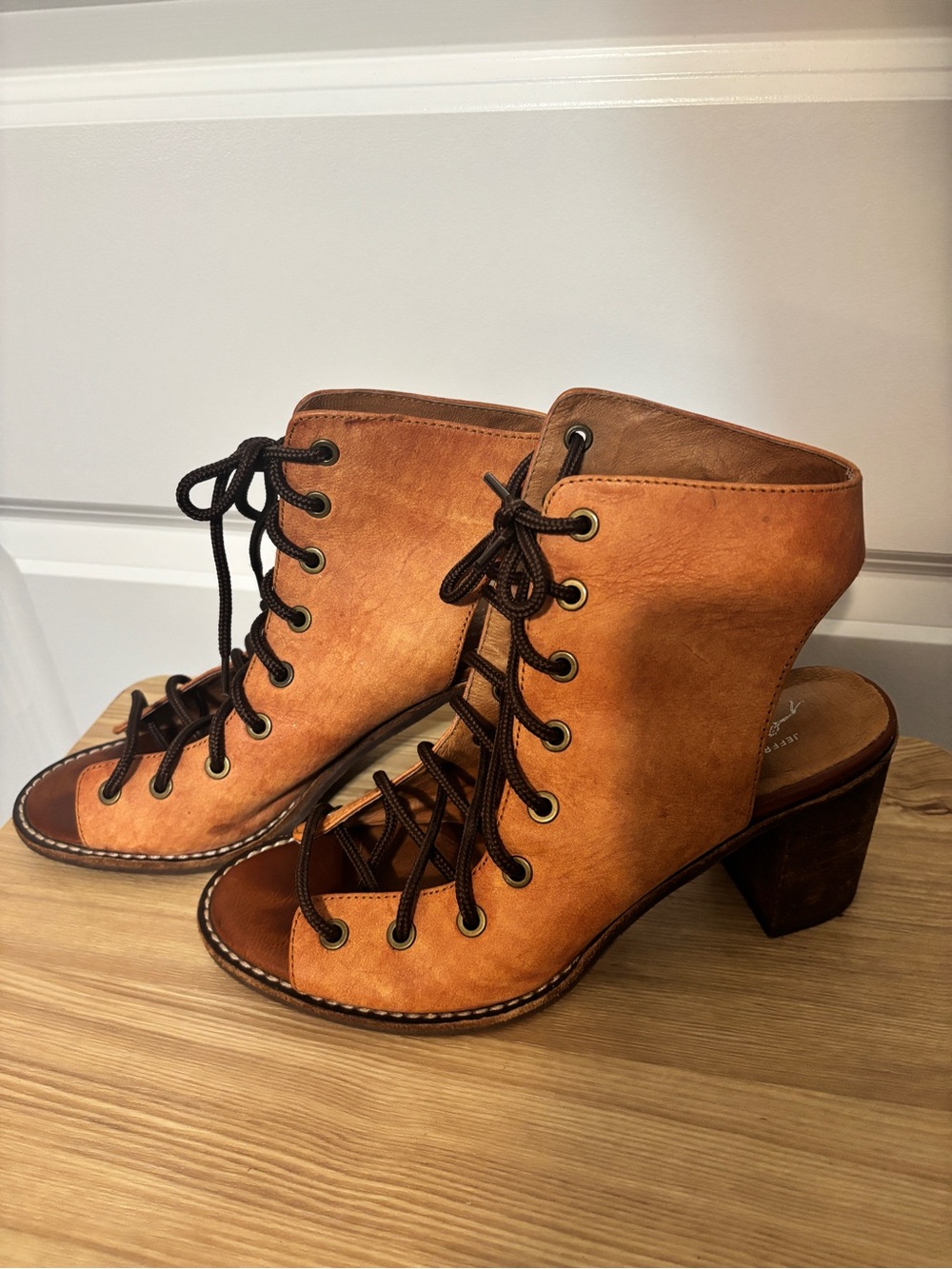 Free People x Jeffrey Campbell Minimal Lace-Up Heels | Size 8.5